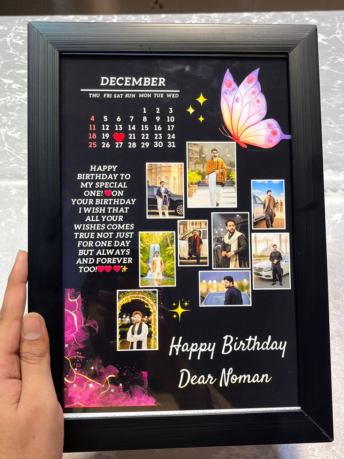Personalized Birthday Calendar Photo Collage Frame